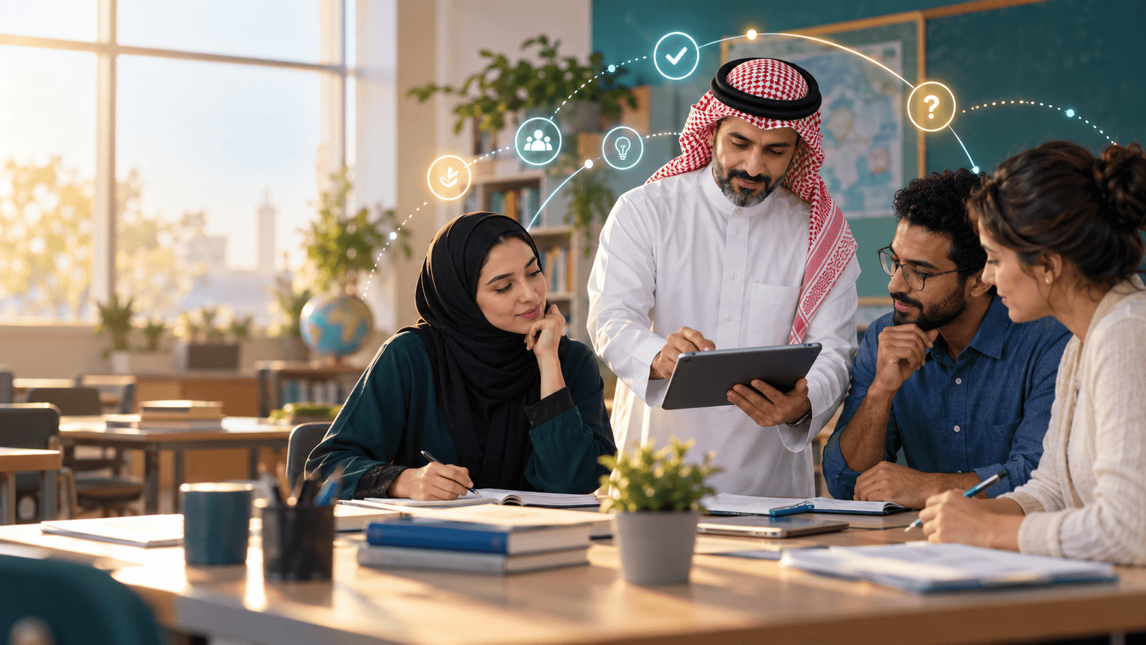 معلم يستخدم الذكاء الاصطناعي لتحليل تعلم الطلاب وتقديم تغذية راجعة أفضل