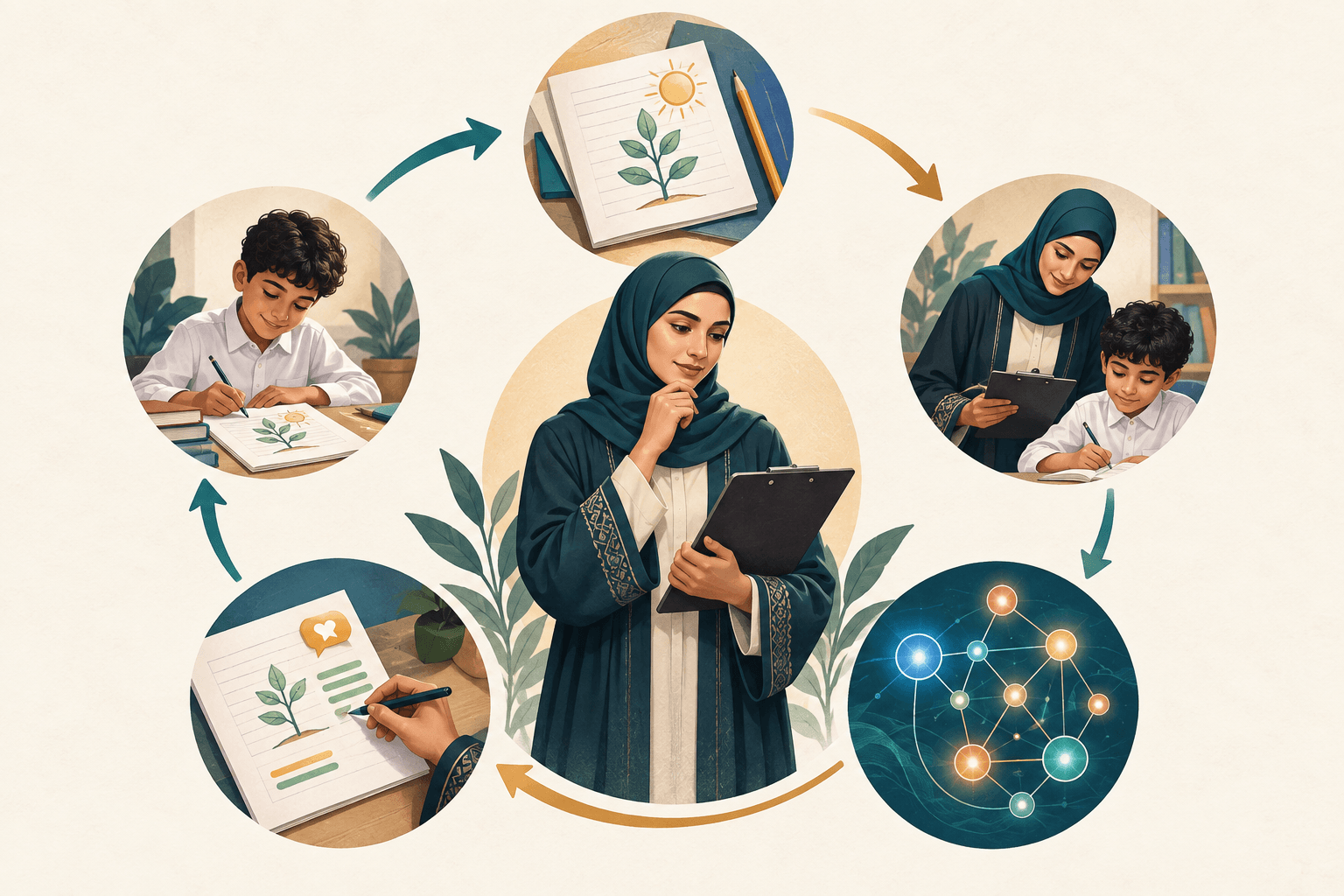 مراحل دورة التقييم التكويني من إنتاج الطالب إلى التغذية الراجعة والتحسين